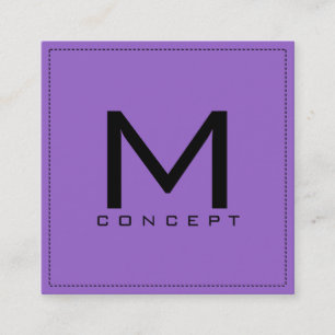Carte De Visite Carré Monogramme Professionnel Élégant Améthyste Mode