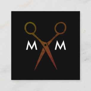 Carte De Visite Carré Monogramme Salon Shears