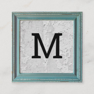 Carte De Visite Carré Monogramme   Vieux cadre Patiné   Mur texturé