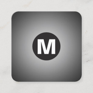 Carte De Visite Carré Monographie circulaire - Dégradé - Blanc à Noir