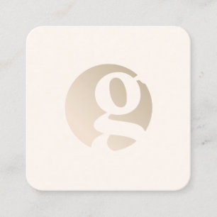 Carte De Visite Carré Monographie dorée minimale moderne  