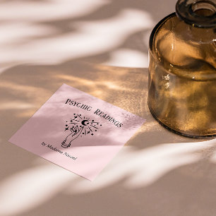 CARTE DE VISITE CARRÉ MOON PSYCHIC MOYEN PALM LECTURE FORTUNE TELLER