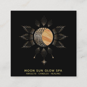 Carte De Visite Carré *~* MoonBeams Sun Rays Energy Glow Cosmic