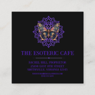 Carte De Visite Carré Moth Mandala
