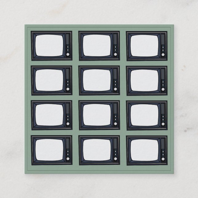 Carte De Visite Carré Motif de télévision classique rétro (Devant)