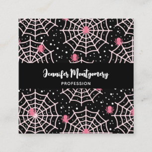 Carte De Visite Carré Motif des toiles d'Halloween et araignées