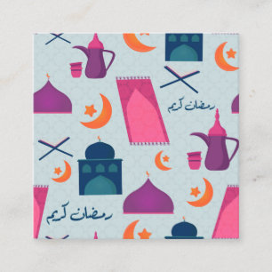 Carte De Visite Carré Motif Joyeux Ramadan