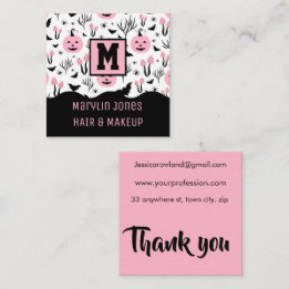 Carte De Visite Carré Motif PINK PUMKIN