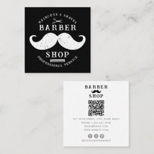 Carte De Visite Carré Moustache Barber Shop Masculine moderne coiffeur