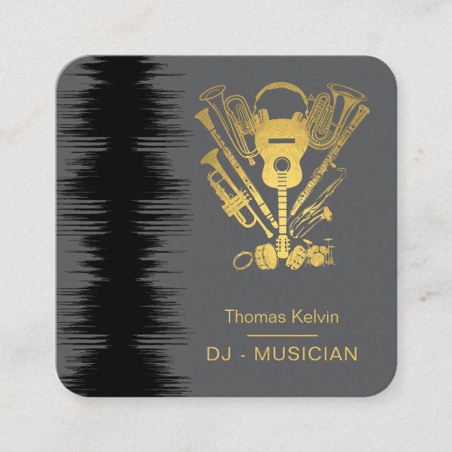 Carte De Visite Carré Music Instruments Event Organizer DJs Player (Devant)