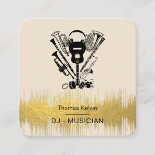 Carte De Visite Carré Music Instruments Event Organizer DJs Player