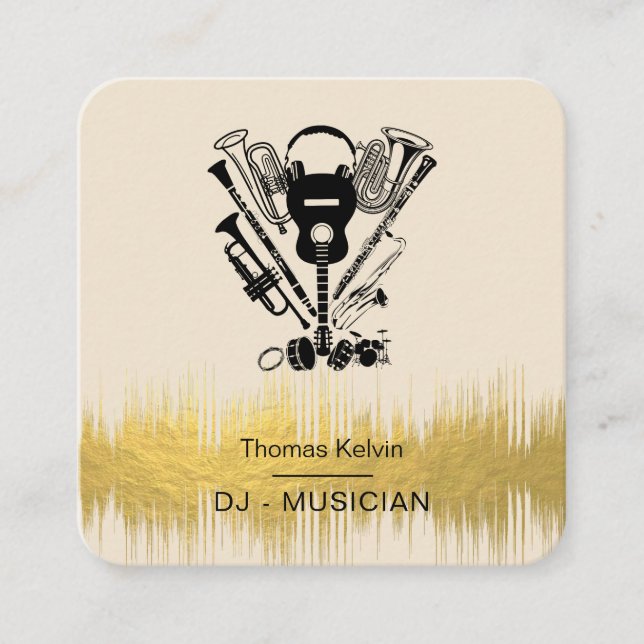 Carte De Visite Carré Music Instruments Event Organizer DJs Player (Devant)