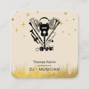 Carte De Visite Carré Music Instruments Event Organizer DJs Player