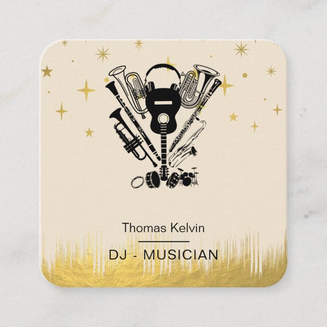 Carte De Visite Carré Music Instruments Event Organizer DJs Player (Devant)