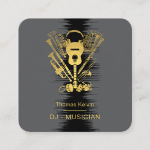Carte De Visite Carré Music Instruments Event Organizer DJs Player