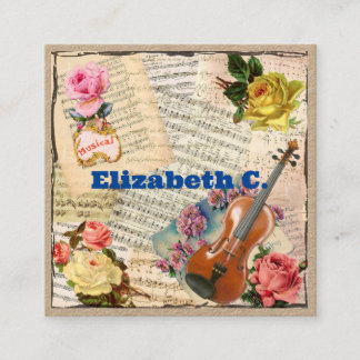 Carte De Visite Carré Musicien avec instructeur