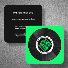 Carte De Visite Carré Musique personnalisée QR Code LP Vinyl |