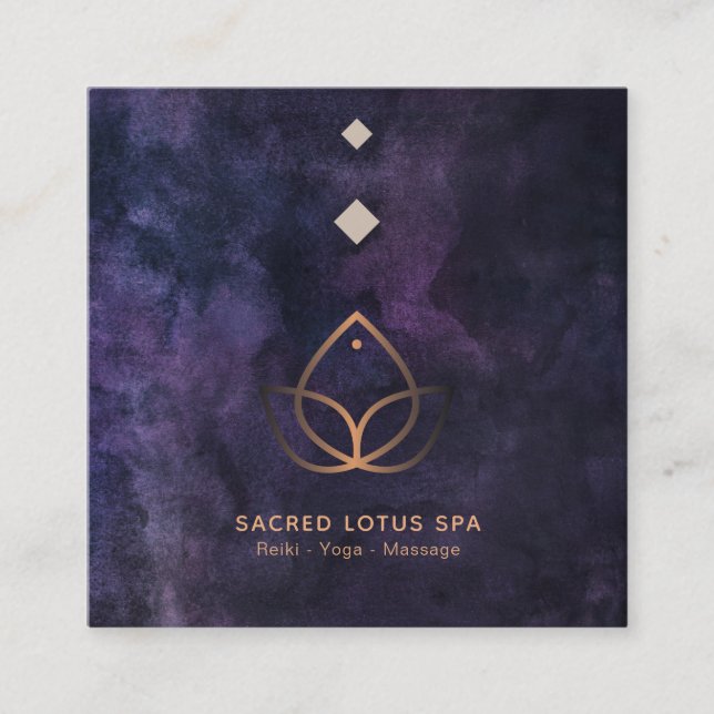 Carte De Visite Carré *~* Mystic Lotus Sacré Geometry Alchemy Shaman (Devant)