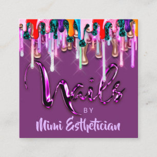 Carte De Visite Carré Nails Studio Artist Nails Script Logo Drivers Purp