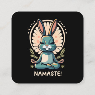 Carte De Visite Carré namaste lapin yoga lapin méditation
