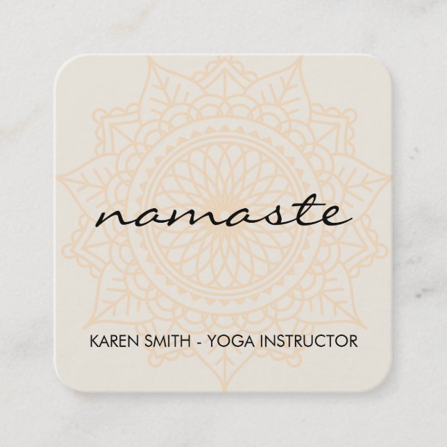 Carte De Visite Carré Namaste Yoga Motif tribal (Devant)