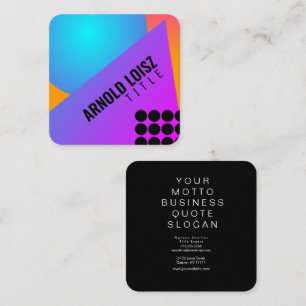 Carte De Visite Carré Neon Gradient Formes géométriques DJ Club Musicien