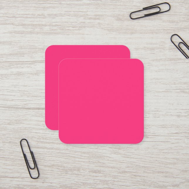 Carte de visite Carré Neon Pink (Devant/Arrière en situation)