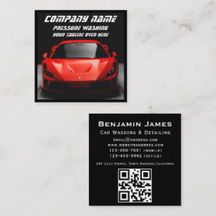 Carte De Visite Carré Nettoyage de voiture de luxe professionnel
