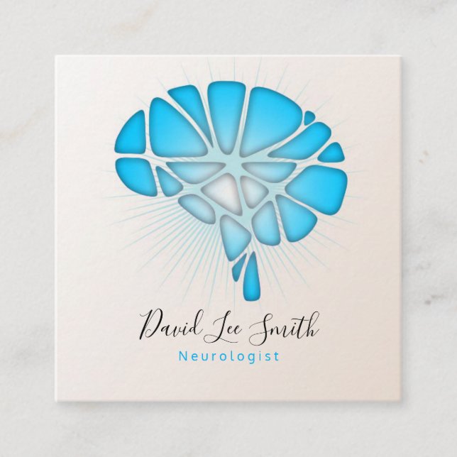Carte De Visite Carré Neurologue / Psychologue (Devant)