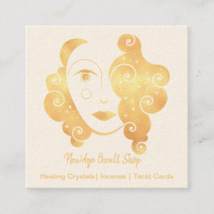 Carte De Visite Carré New Age Occult Shop Abstrait Face