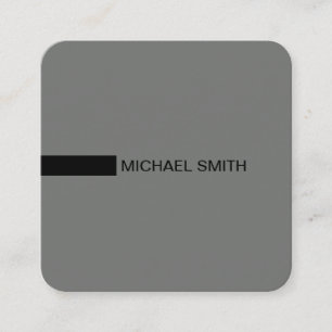 Carte De Visite Carré Nickel et noir minimaliste moderne