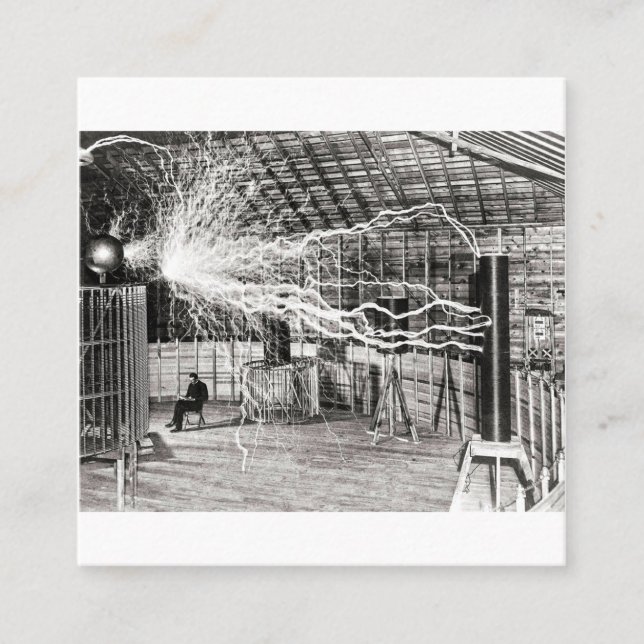 Carte De Visite Carré Nikola Tesla Electricity (Devant)