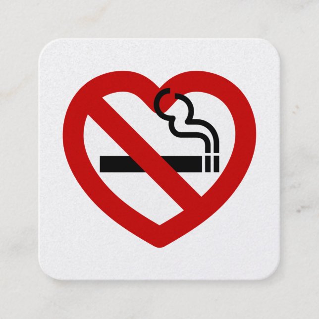 Carte De Visite Carré No Love For Smoking Sign (Devant)
