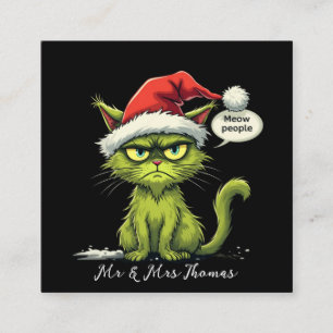 Carte De Visite Carré Noël drôle "Ew People" Meowy Amoureux de les chats