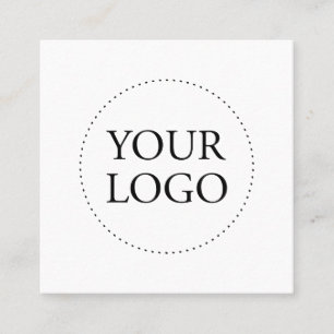 Carte De Visite Carré Noir & Blanc   Logo Simple & Réseaux Sociaux 