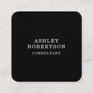 Carte De Visite Carré Noir Blanc Professionnel Design tendance minimalis