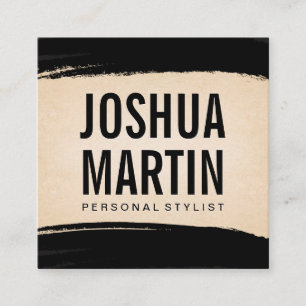 Carte De Visite Carré Noir brossé   Texture papier