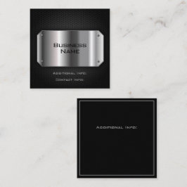 Carte De Visite Carré Noir Et Acier