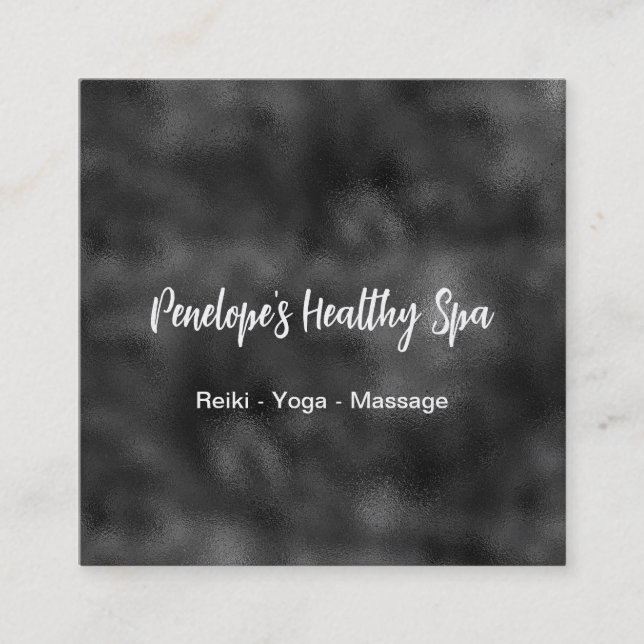 Carte de visite Carré noir et blanc élégant (Devant)