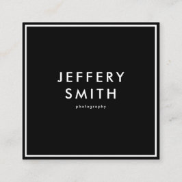 Carte De Visite Carré Noir et blanc simples 