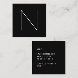 Carte De Visite Carré Noir professionnel simple minimal élégant