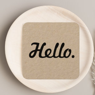 Carte De Visite Carré Noir tendance Bonjour Simple Simple Propre Artisan