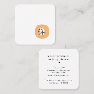 Carte De Visite Carré Nom initial du script initial du monogramme gras t