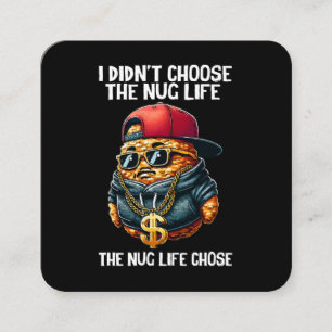 Carte De Visite Carré Nugget de Fast Food Je n'ai pas choisi la vie de n