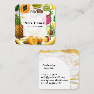 Carte De Visite Carré Nutrition Thérapeute Santé et bien-être