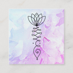 Carte De Visite Carré *~* Ombre Peony Lotus Healer Massage Reiki Yoga