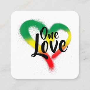 Carte De Visite Carré One Love One Heart Reggae Vibes
