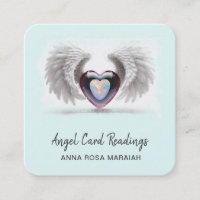 *~* Opal Deux Coeurs QR Ange ailes AP78 Aqua