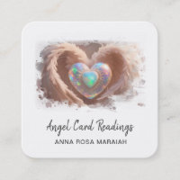 *~* Opal Double Coeur QR Ange ailes AP78 BLANC