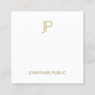 Carte De Visite Carré Or frais moderne élégant de modèle décoré d'u